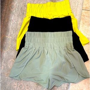 3 pair High waist wide band athletic shorts medium